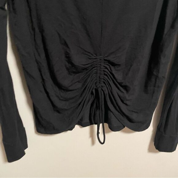 Beach Riot Cara Ruched Long Sleeve Top in Black- Size Small - Picture 5 of 7